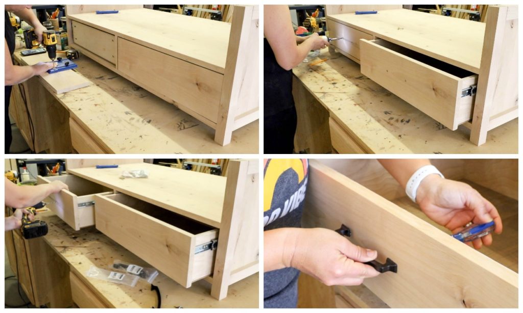 installing the drawer fronts