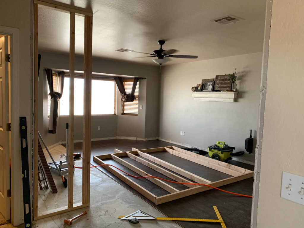 framing bathroom wall