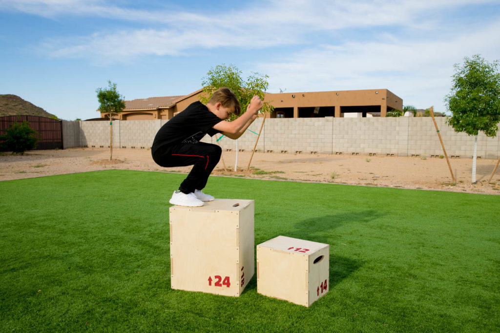 jumping on tall box