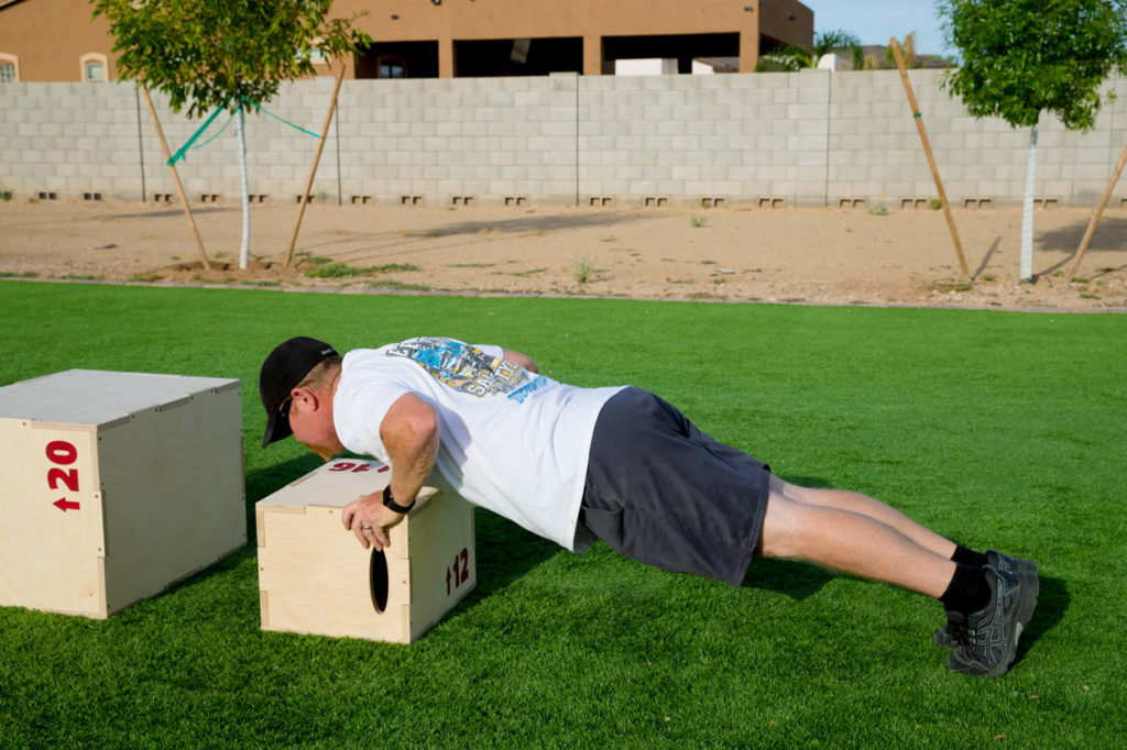 pushups on plyometric box