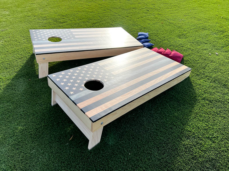 DIY Cornhole Boards with Beverage Holders