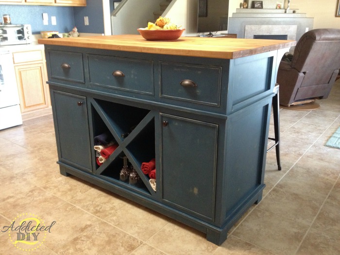 DIY Kitchen Island with Butcher Block Top