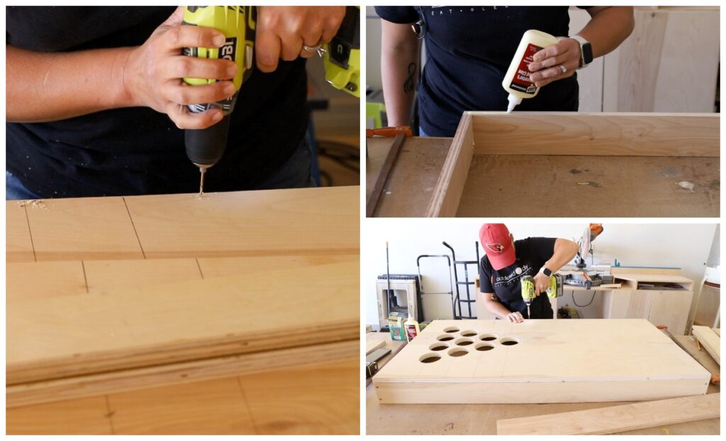 drilling pilot holes and attaching top of chip shot golf game