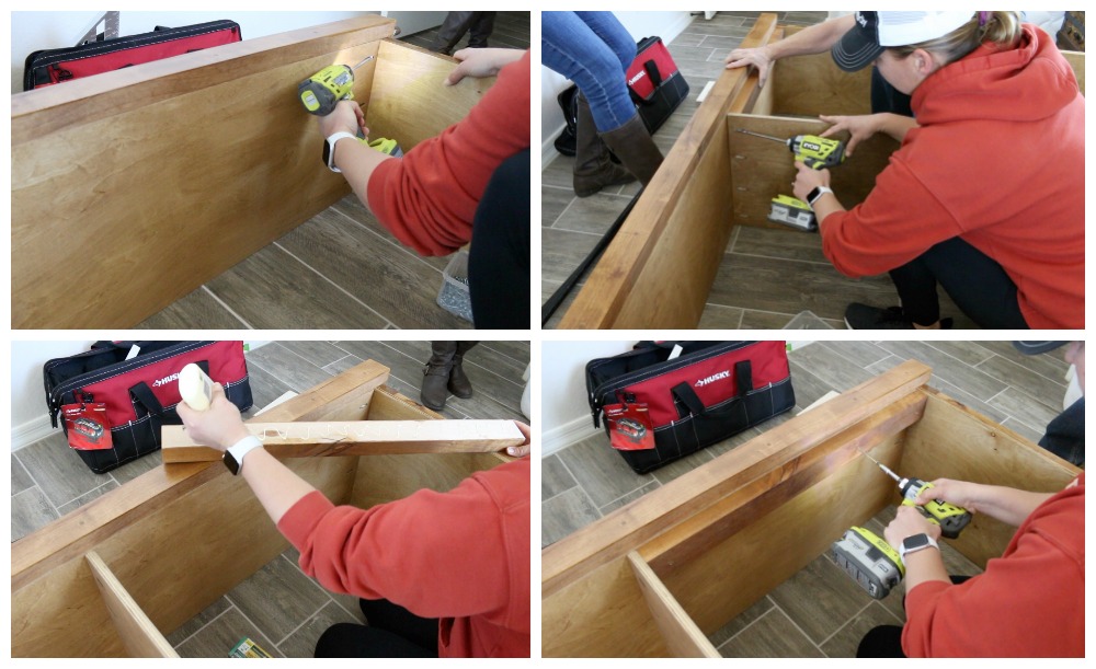 Building the pedestal base for a queen size storage bed with hidden storage
