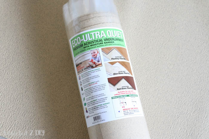 Eco-Ultra Quiet underlayment roll with moisture barrier for laminate flooring installation over concrete