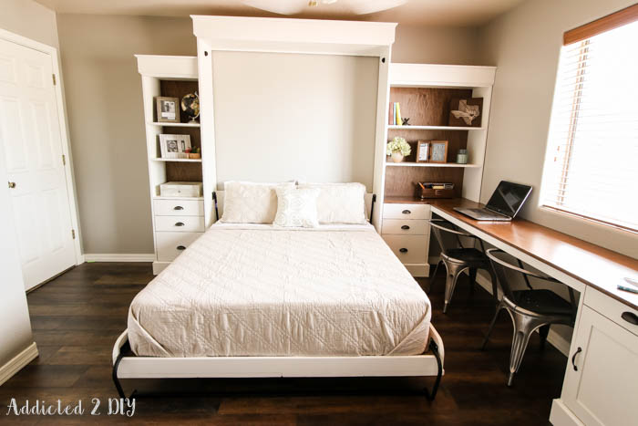DIY Modern Farmhouse Murphy Bed (With Bookcases)