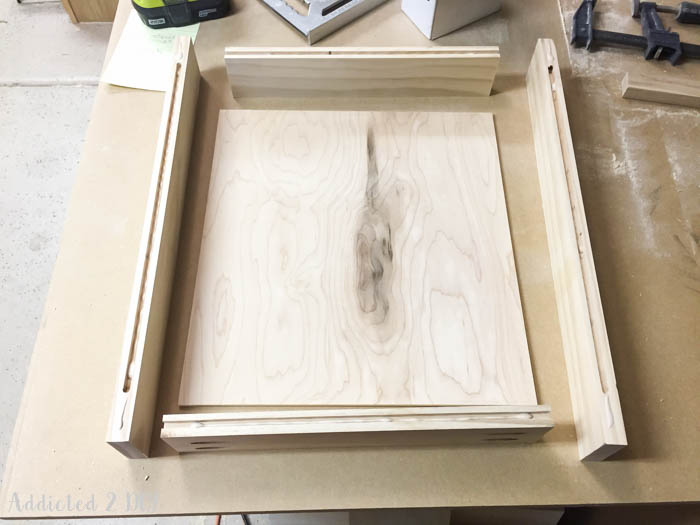 Drawer components cut from plywood