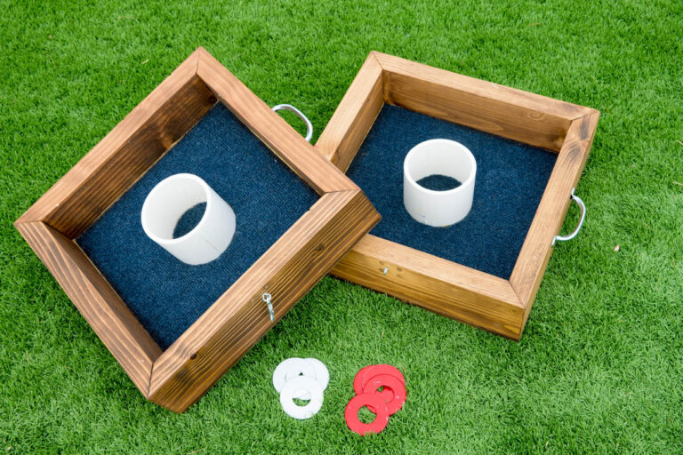 washer toss game top view