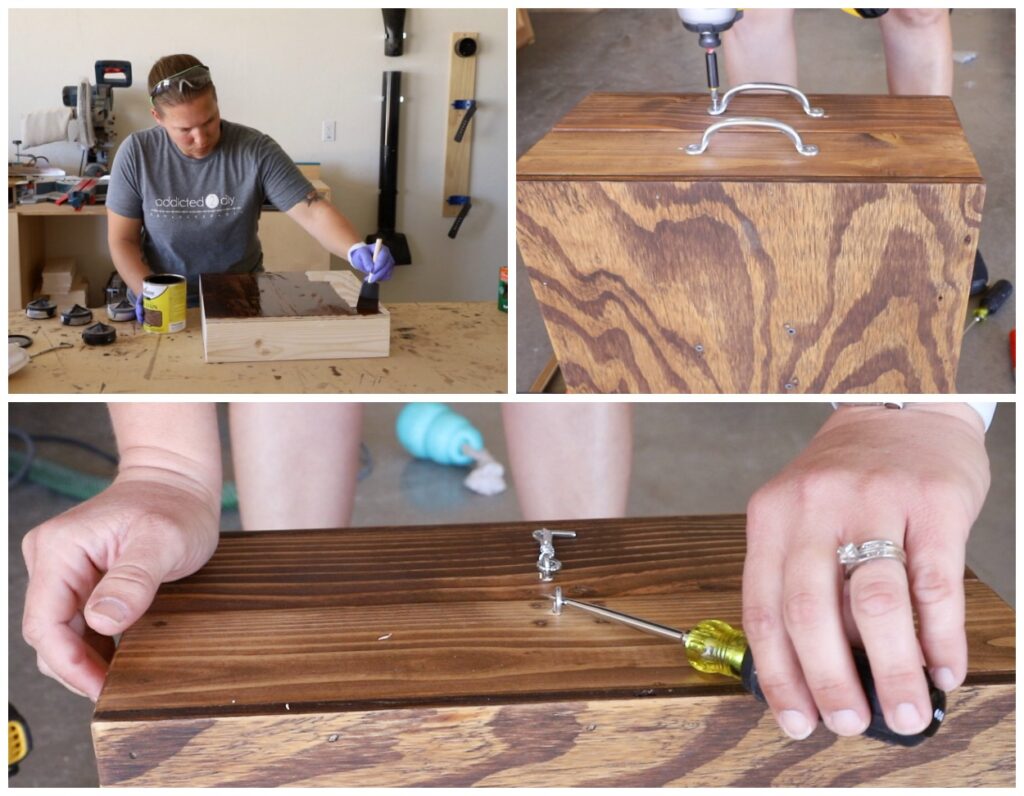 attaching hardware for the washer toss game