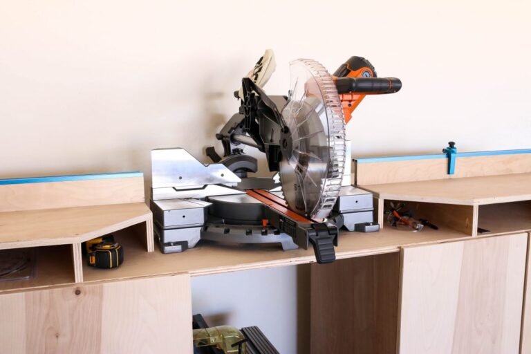 DIY Mobile Miter Saw Bench with Cabinet Storage - ADDICTED 2 DIY