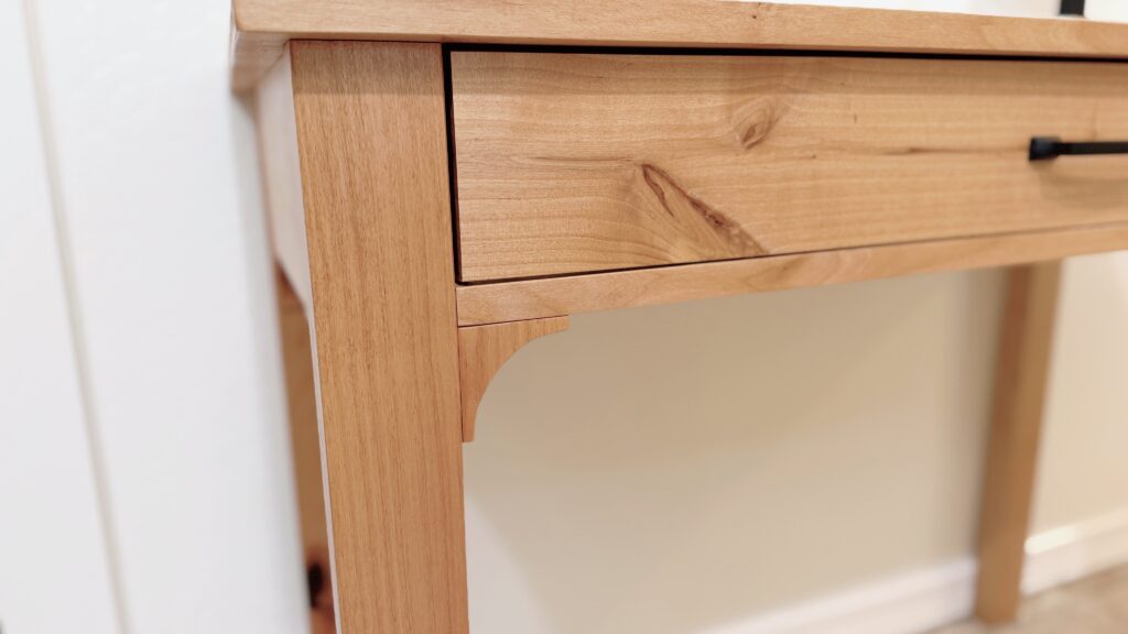 closeup shot of the cove brackets on the makeup table